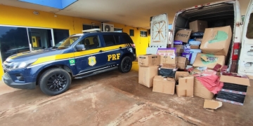 PRF apreende mercadorias estrangeiras em Água Clara (MS)