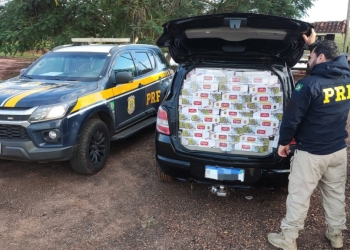 PRF apreende 10 mil maços de cigarros em Bataguassu (MS)