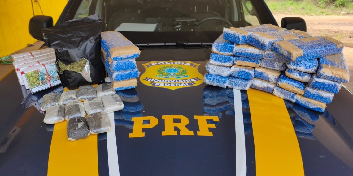 PRF apreende drogas e cigarros contrabandeados durante fiscalização em Água Clara (MS)