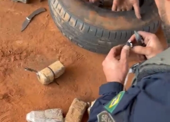 Em Três Lagoas| PRF apreende cocaína escondida dentro do estepe na BR-262