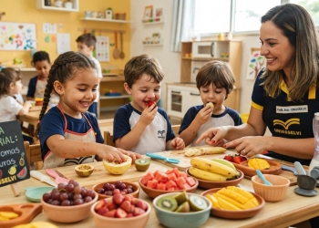 Cozinha sensorial para crianças: frutas despertam curiosidade, mas aceitação leva tempo
