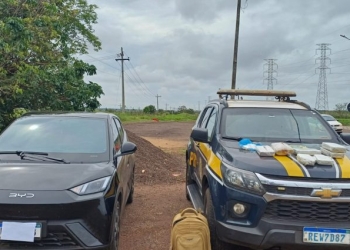 PRF apreende 6,3 kg de skunk e drogas sintéticas em carro de aplicativo na BR-262